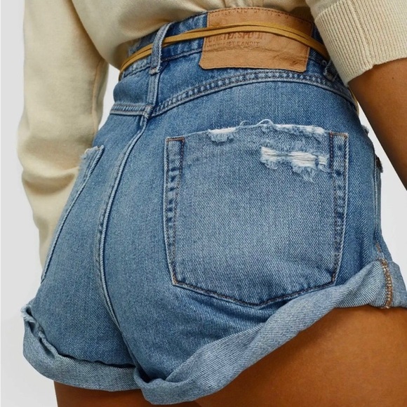 ONE TEASPOON PACIFICA BANDITS BLUE DENIM SHORTS Size 24 Style 22964 100% COTTON - Picture 2 of 15